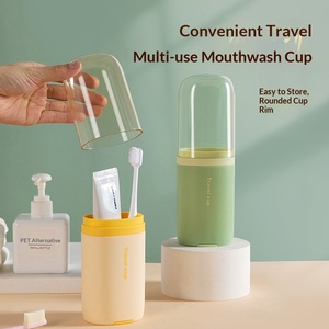 Plastic Capsule Mouthwash Cup Travel Wash Cup Portable Storage Box Three-in-One - Product Image 5