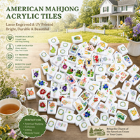 Set Mahjong Akrilik Manor Farm Flowers Harvest Wheat - Tahan Lama, Tahan Air, Buatan Tangan, Ramah Lingkungan, Hiburan Poker