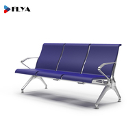 Chaise d'attente Flya en métal avec coussin, 3, 4 ou 5 places, pour hôpitaux, aéroports, gares, chaise visiteur 3 places