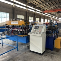 Máquina perfiladora de paneles metálicos para techos de tejas esmaltadas con desbobinador hidráulico controlado por PLC BSY, motor, bomba, rodamientos y engranajes