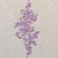 Applique en dentelle multicolore brodée de cordon et de sequins pour vêtements et robes