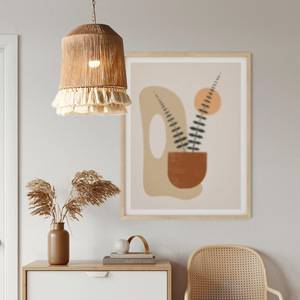 Bohemian Hemp Rope Tassel Chandelier E27 <b>LED</b> Pendant <b>Light</b> <b>For</b> Bedroom Dining <b>Room</b> Ceiling Lighting Fixture - Product Image 1