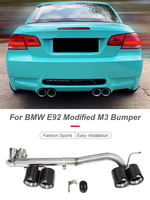 Tuyau d'échappement pour BMW E36 E46 E90 E92 316i 318i 320i 325i 330i jusqu'à M3 M4, diffuseur en acier inoxydable, embouts de silencieux en fibre de carbone