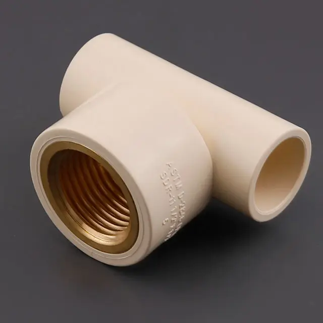 Factory price manufacturer cpvc pipe transition fittings brass stainless steel threaded female tee joint plastic pipe tube