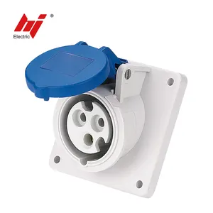 Good Quality 230V 3 Pin 16A Panel Mounted Industrial Inclined Socket IP44