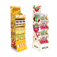 Étalage en carton ondulé personnalisable pour les collations, pour la publicité de chocolats, de bonbons, de biscuits, d'aliments dans les magasins de détail