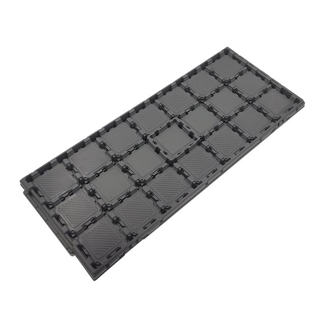 Custom Black Plastic ESD Antistatic Tray Packing PBC Pallets for CPU Processor with Component