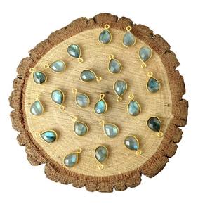 Labradorite Pear Shape Gold <b>Vermeil</b> 925 Sterling Silver Bezel Set Pendant Stone Size 10x8mm Genuine Gemstones Pendants <b>Necklaces</b> - Product Image 2