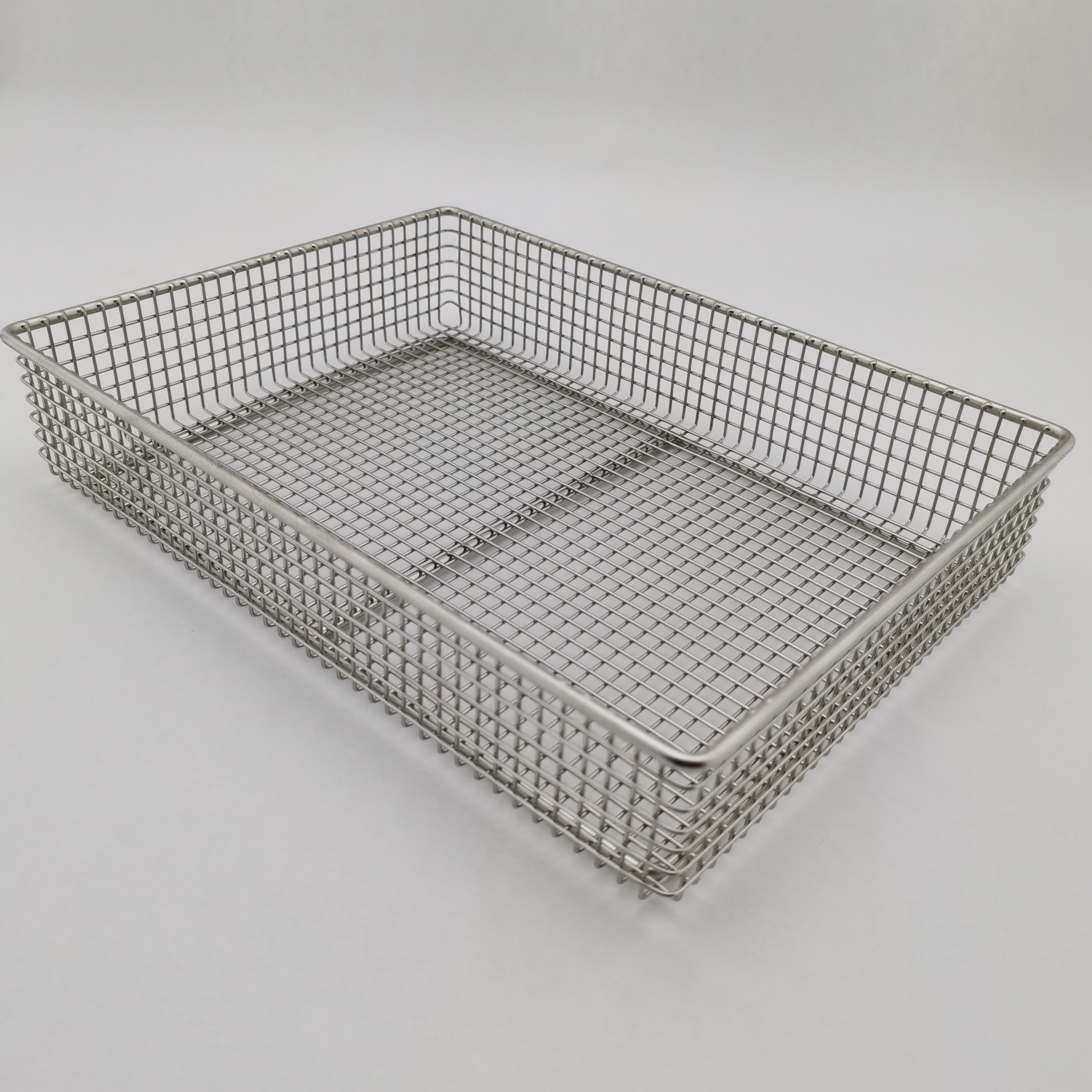 Nordic Silver 304 Ss Metal Wire Basket With Handle For Fruit Storage