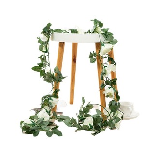 Guirnalda de Flores para Decoración de Bodas, Guirnalda de 16 Cabezas de Flores de Tela de Seda, Arreglo Floral para Muebles de Ático, Plantas Verdes Especiales de Gran Altura - Product Image 1