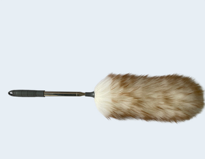 Plumeau télescopique en laine - Tête en fourrure naturelle + manche en acier inoxydable, idéal pour le dépoussiérage de la maison, de la voiture et des plafonds - Product Image 4
