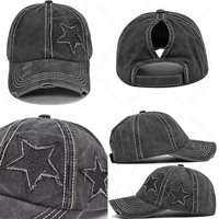 Gorra de béisbol de camionero de alta calidad Diseño de 5 paneles Logotipo personalizado Publicidad al aire libre Sombrero de cola de caballo de algodón lavado suave