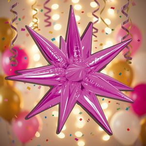 Party Love Estrella Multipunta Fuchsia 67Cm Metallic <b>Star</b> Party <b>Balloon</b> For Valentine'S Day Celebrations - Product Image 3