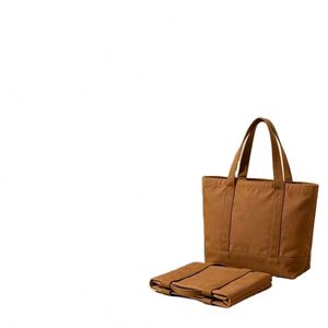 Reusable Eco-Friendly Canvas Tote <b>Bag</b> <b>Zipper</b> Closure Custom Letter Print Shoulder Strap for Daily Travel Office Work <b>Shopping</b> - Product Image 1