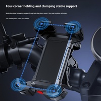 Support de téléphone pour vélo et moto JG-401, nouveau, réglable, anti-vibrations, stable, flexible, étanche, avec fixation mécanique à boucle à un clic.