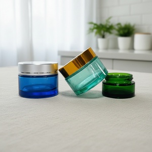 15g 20g 30g 50g Glass Cosmetic Jars Empty Cream Jar Frosted <b>Container</b> Gold Lids Custom Eye Face Skincare Packaging - Product Image 3