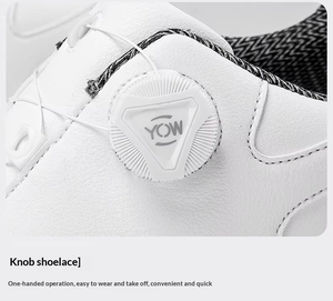 Nouvelles chaussures <span class=keywords><strong>de</strong></span> <span class=keywords><strong>golf</strong></span> unisexes avec boutons à crampons fixes, imperméables, respirantes, confortables, dessus en cuir véritable, semelle extérieure en caoutchouc - Product Image 4
