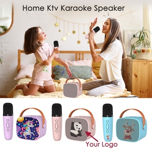 <strong>Mini</strong> Led Maquina De Wireless Spiker Active Karaoke Player Speaker Dual Portatil Microphone Toy Musical Instruments