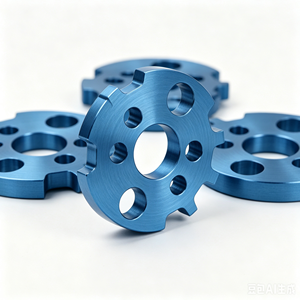 Placa de Brida de Aluminio 6061 con Forma de Engranaje, Anodizada en Azul, para Mecanizado CNC, Torneado y Fresado de Precisión, Conexión Circular, Personalizada OEM - Product Image 5