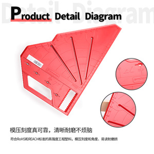 Regla Triangular para Trabajos en Madera DURATEC 610, Herramienta de Medición Multifuncional para Ángulos y Marcado - Product Image 3