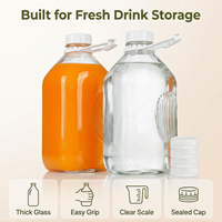 Bouteilles en verre personnalisées en gros – Bouteilles de lait transparentes de 500 ml, 1 L, 1500 ml, 2 L avec couvercle à clip pour boisson