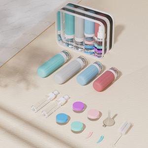 Portable Silicone Liquid Bottles Leakproof Refillable With <b>Storage</b> Pouch Shampoo Containers for Outdoor Trip - Product Image 1