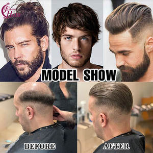 FH # 1B60 Gris Pu+lace+mono Topper Francés para Hombre, Unidad de Cabello Humano con Onda Natural, Base de 8x10 Pulgadas, Sistema de Reemplazo de Cabello Rizado - Product Image 5