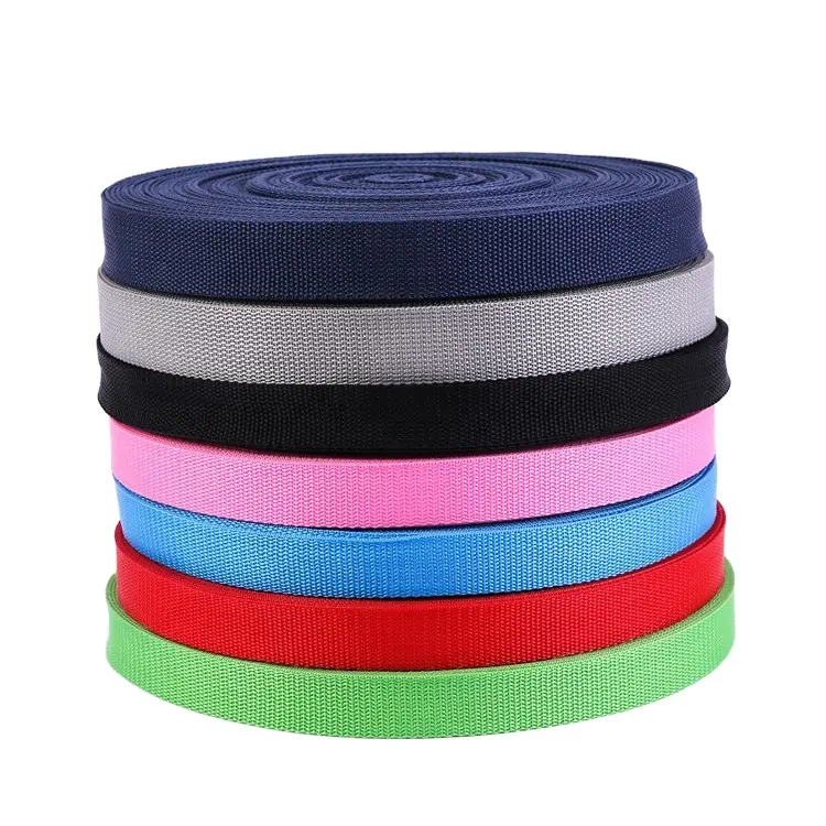 fabric bias tape Wholesale High Quality Cheap Custom Plain Flat Mix Colors Knitting Polypropylene Webbing Strap For Bag Buckle