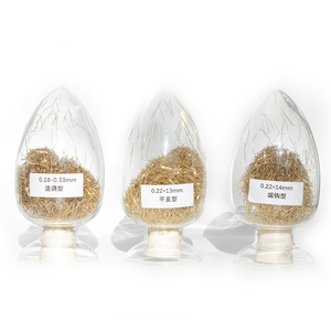 Высокопрочное холоднокатаное стальное волокно с медным покрытием для цементобетона (стальное волокно, ультрафайбер) - Product Image 1