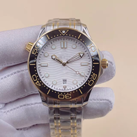 Neue 42-mm-Armbanduhr für Herren aus Edelstahl, analog, automatisch, mechanisch, Miyota 8800 Diver, 22 mm, komplett schwarz, mit hohlem Band und Zeiger