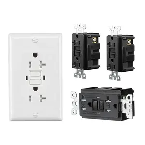 Commercial Power Outlet Receptacle US GFCI 20A Wall Socket UL SDK Modern Gfi Outlet 20 Amp with Sensor Lamp 2 Outlets OEM/ODM