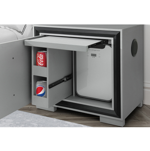 2025 Modern Minimalist Two-Drawer Nightstand Gray <b>Black</b> Wood Bedroom Furniture Convertible Adjustable for Hotel Apartment - Product Image 4