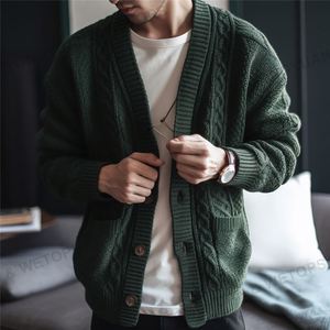 Cárdigan para <span class=keywords><strong>hombre</strong></span> suéteres de manga larga de alta calidad <span class=keywords><strong>verde</strong></span> Navidad algodón lana polar Herren abrigo pulóver hombres cárdigan suéter - Product Image 6