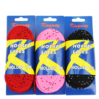 Lacets de patin à glace en polyester ciré 108 "lacets de hockey plats avec logo personnalisé