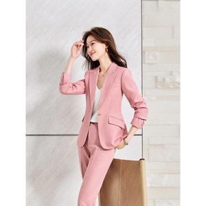 Women's Suit Set Slim Fit Two-Piece Business Office Lady Full Sleeve Worsted Anti-Wrinkle Spring Autumn Wear - Product Image 2