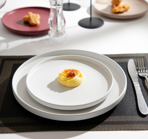 Wholesale Steak Hotel Europe Style Modern Matt <b>Black</b> Flat Salad Side <b>Dinner</b> Ceramic Dish Porcelain Eco-Friendly BPA Free <b>Plates</b> - Product Image 1