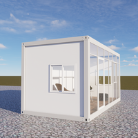 Maison conteneur préfabriquée pliable de 20 pieds avec conteneurs amovibles, atelier et salle de bain