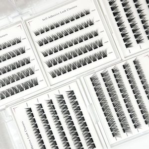Waterproof Pre Glued <strong>Eyelashes</strong> Handmade Self <strong>Adhesive</strong> Lashes Press on Cluster Diy Lashes Wholesale Lash <strong>Reusable</strong> Custom Logo - Product Image 1