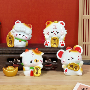 Decoraciones creativas y lindas de animales del zodiaco en resina para el hogar, la oficina, el escritorio, regalo de Año Nuevo. - Product Image 2