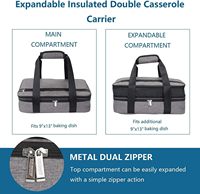 Sac isotherme extensible et écologique pour le déjeuner, avec fermeture éclair, durable, portable, étanche, en polyester, avec doublure en aluminium