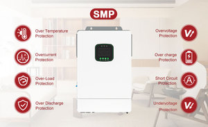 Système solaire hybride hors réseau 12 kW avec MPPT 5000 Vcc 48 Vcc vers 220/230 Vca, onduleur à onde sinusoïdale pure 12000 W pour la maison SMP-12kW - Product Image 3