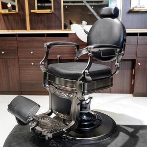 Prix de gros, mobilier de salon de coiffure, fauteuil de barbier, fauteuil de barbier vintage de luxe en or pour hommes - Product Image 5