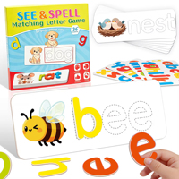 Juego de emparejar letras, juego de emparejar letras con tarjetas de papel para niños de 3 a 8 años, juguete educativo Montessori, no tóxico