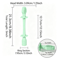 Bâtonnet de dentition pour bébé en silicone de qualité alimentaire, jouet de dentition moulable avec anneau anti-étouffement