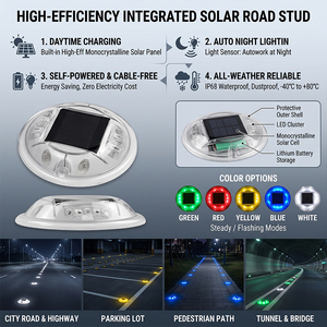 Luz LED de Señalización de Tráfico para Exteriores, Resistente al Agua, de 120 mm, con Energía Solar, para Carreteras, Parques, Jardines y Paisajes - Product Image 5