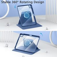 Coque pour IPad(A16) 11e génération 2025 et 10e génération 2022 avec porte-crayon, antichoc, rotation à 360 degrés, dos transparent pour iPad 11 "/10.9".