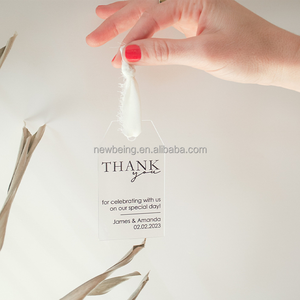 Gepersonaliseerde Duidelijke Acryl Cadeau Tag | 2 "W X 3.5" H | Bruiloft Gunsten - Product Image 6