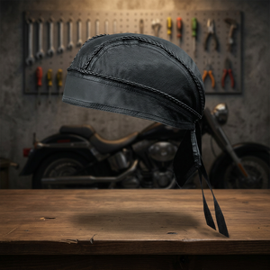 Sombreros de calavera de cuero estilo DURAG para motorista - Product Image 3