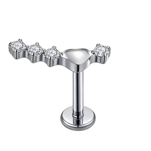Labret en Titane Classique 16G avec Cœur en Zircon Cubique, Bijou de <span class=keywords><strong>Piercing</strong></span> Tendance, Durable, à Dos Plat, Hypoallergénique, pour Lèvre et <span class=keywords><strong>Tragus</strong></span>, Cadeau de Mariage - Product Image 6