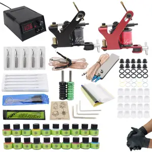 Kissure Complete Tattoo Kit Spule Tattoo Maschine Set Tattoo Nadeln Tool Kit für Anfänger